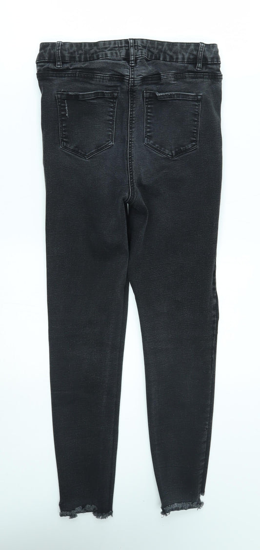 Womens UK Size 12 Papaya Regular Fit Skinny Black Jeans