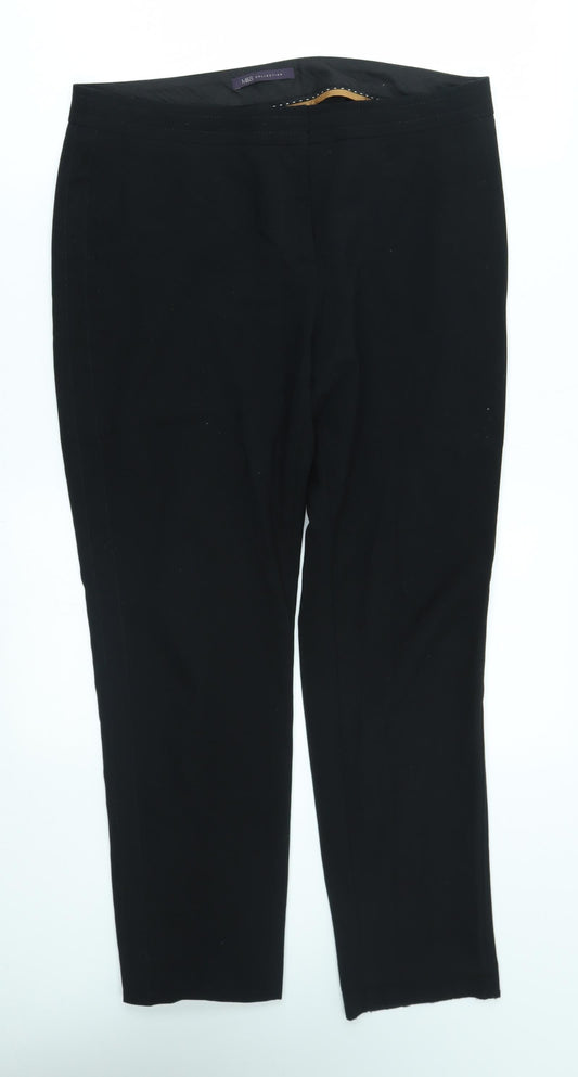 Womens UK Size 12 M&S Regular Fit  Black Trousers