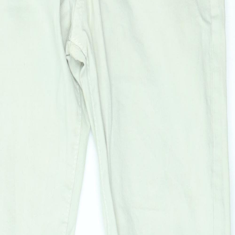 Womens UK Size 30 Preworn Regular Fit Skinny White Jeans