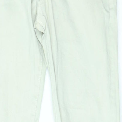 Womens UK Size 30 Preworn Regular Fit Skinny White Jeans