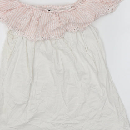 Dorothy Perkins Womens White Fair Isle  Basic Blouse Size 12