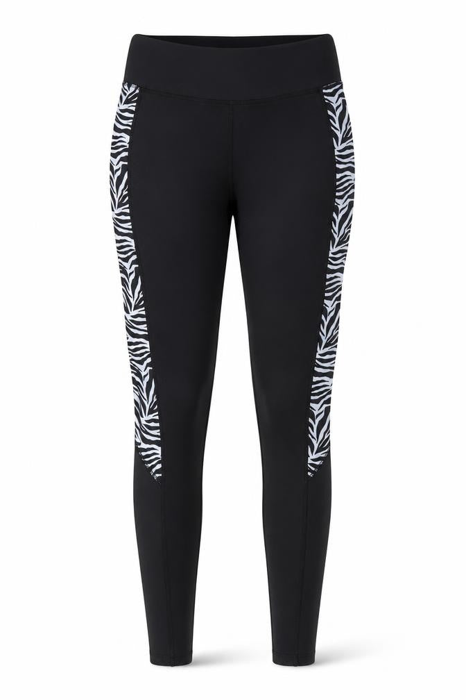 New Look Womens Black Animal Print  Compression Leggings Size S L26 in