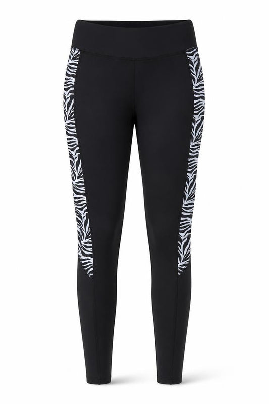 New Look Womens Black Animal Print  Compression Leggings Size S L26 in
