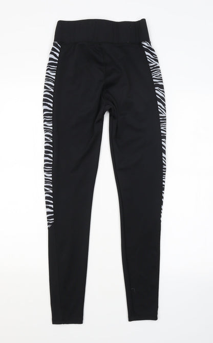 New Look Womens Black Animal Print  Compression Leggings Size S L26 in