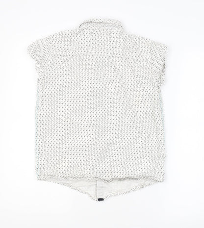 River Island Boys White Geometric  Basic Button-Up Size 12 Years