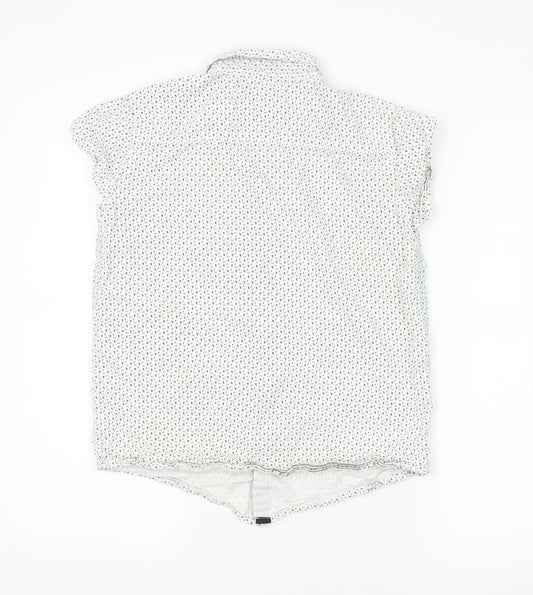 River Island Boys White Geometric  Basic Button-Up Size 12 Years
