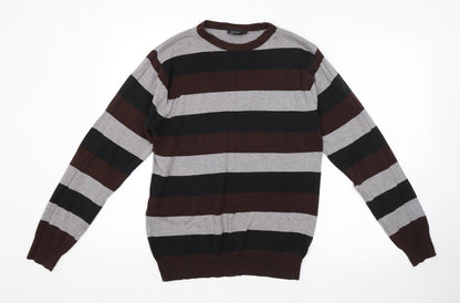 Cedar Wood State Mens Multicoloured Striped  Pullover Jumper Size S