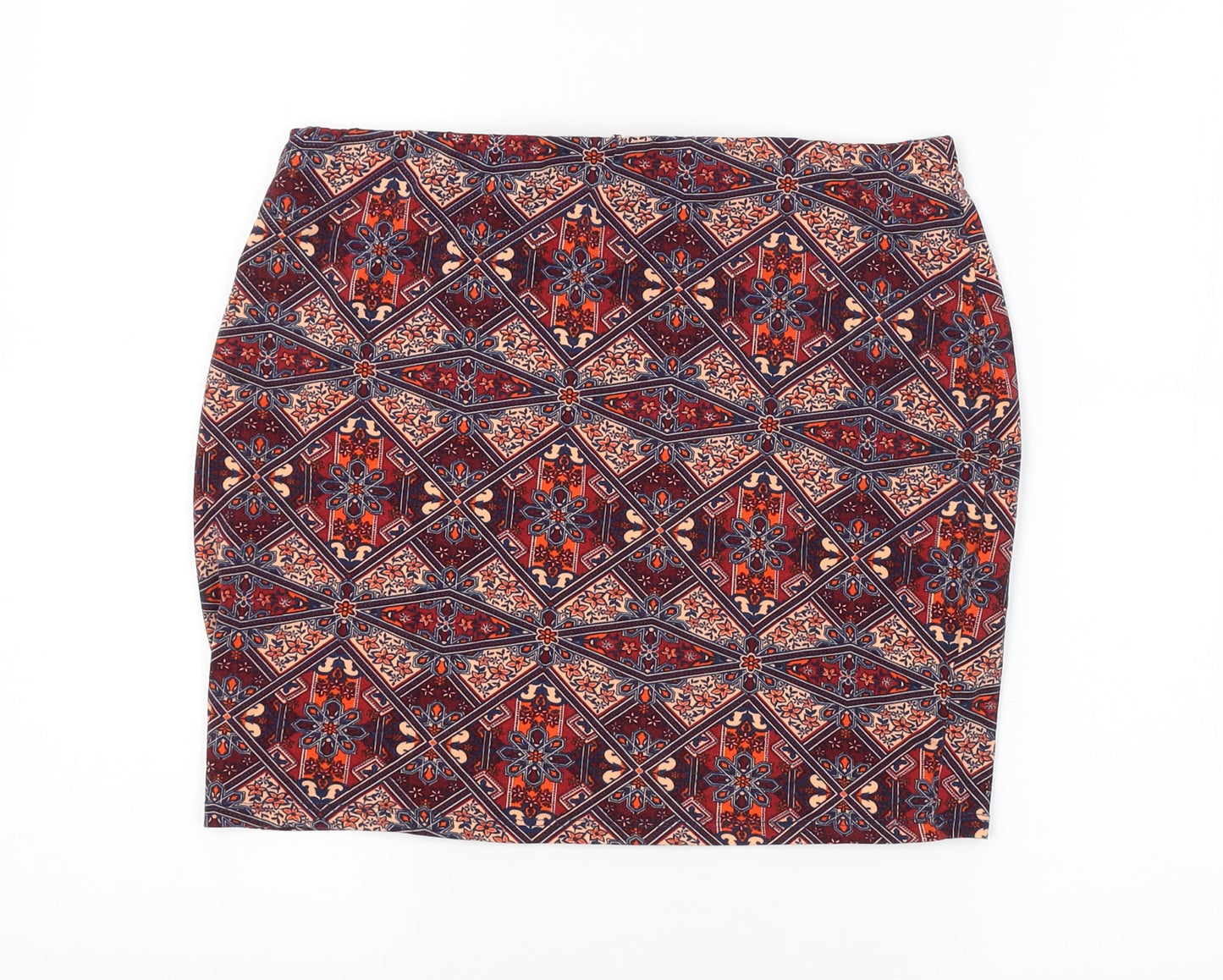 New Look Womens Red Argyle/Diamond  Straight & Pencil Set Size 12