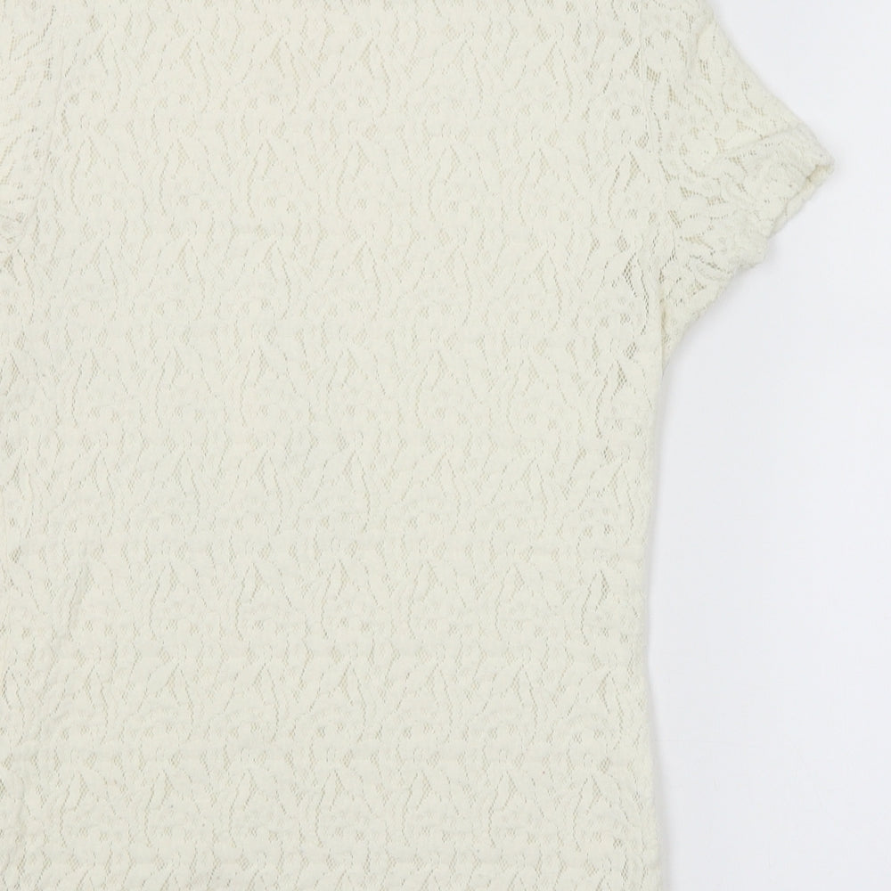 Womens UK Size 12 Preworn White Basic Blouse