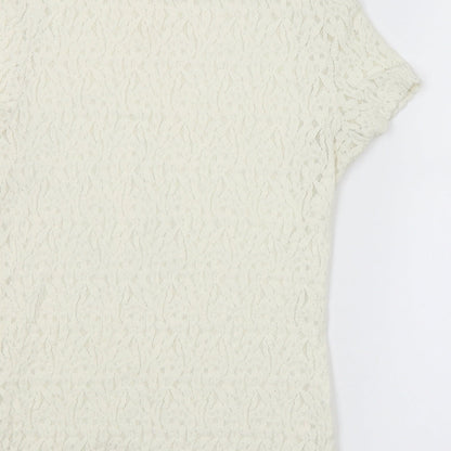 Womens UK Size 12 Preworn White Basic Blouse