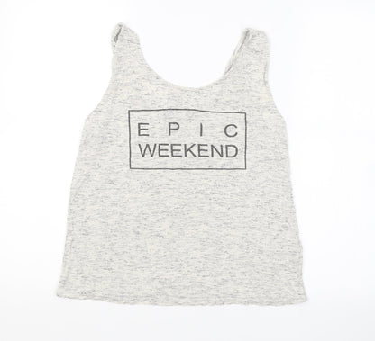 Womens UK Size S H&M Grey Basic Tank
