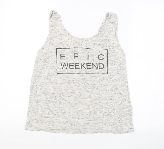 Womens UK Size S H&M Grey Basic Tank