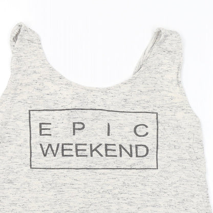 Womens UK Size S H&M Grey Basic Tank