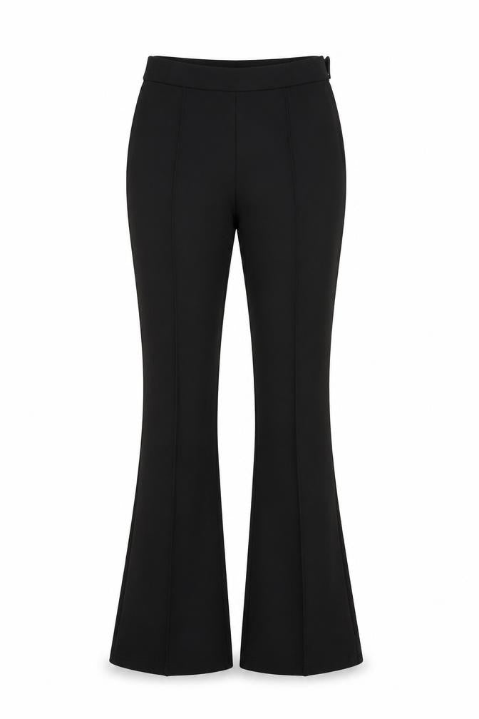 Front view of ASOS women’s black trousers, size UK 10, 31-inch leg