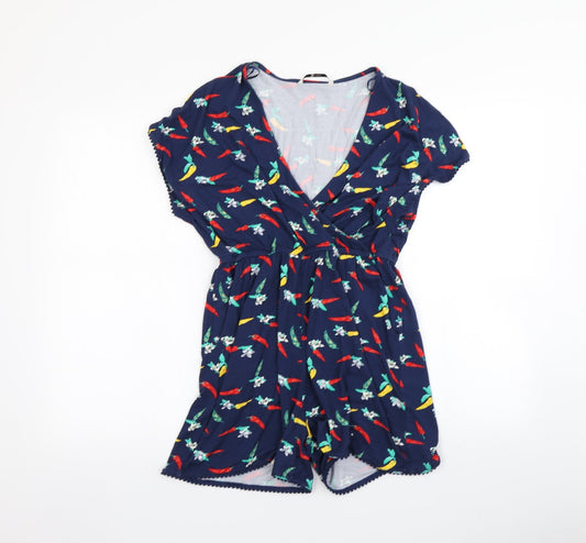 F&F Womens Blue   Playsuit One-Piece Size 8  - Chilli pattern