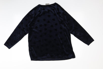 Rochelle Womens Blue   Top Pyjama Top Size M  - Heart print