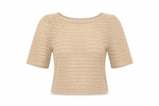 Womens UK Size S American Apparel Beige Basic T-Shirt