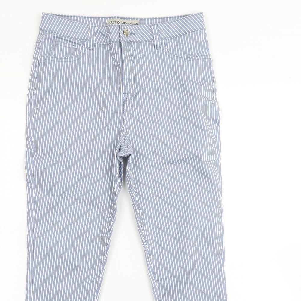Primark Girls Blue Striped  Skinny Jeans Size 11-12 Years
