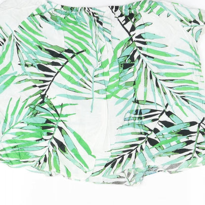 Primark Womens Green   Basic T-Shirt Size 6  - Leaf print