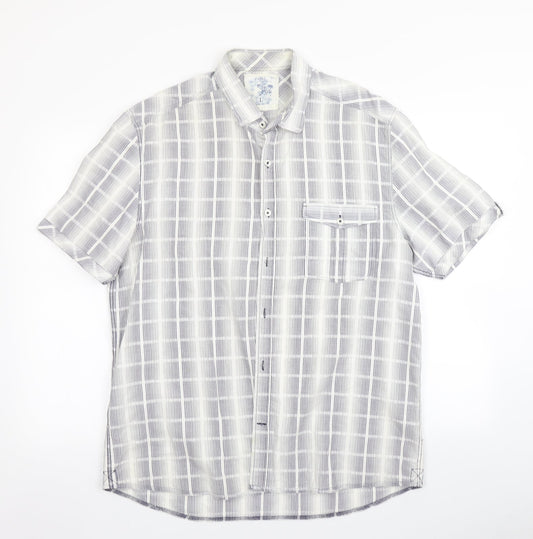 Mens UK Size L NEXT Multicoloured  Button-Up Short Sleeve Casual Shirt