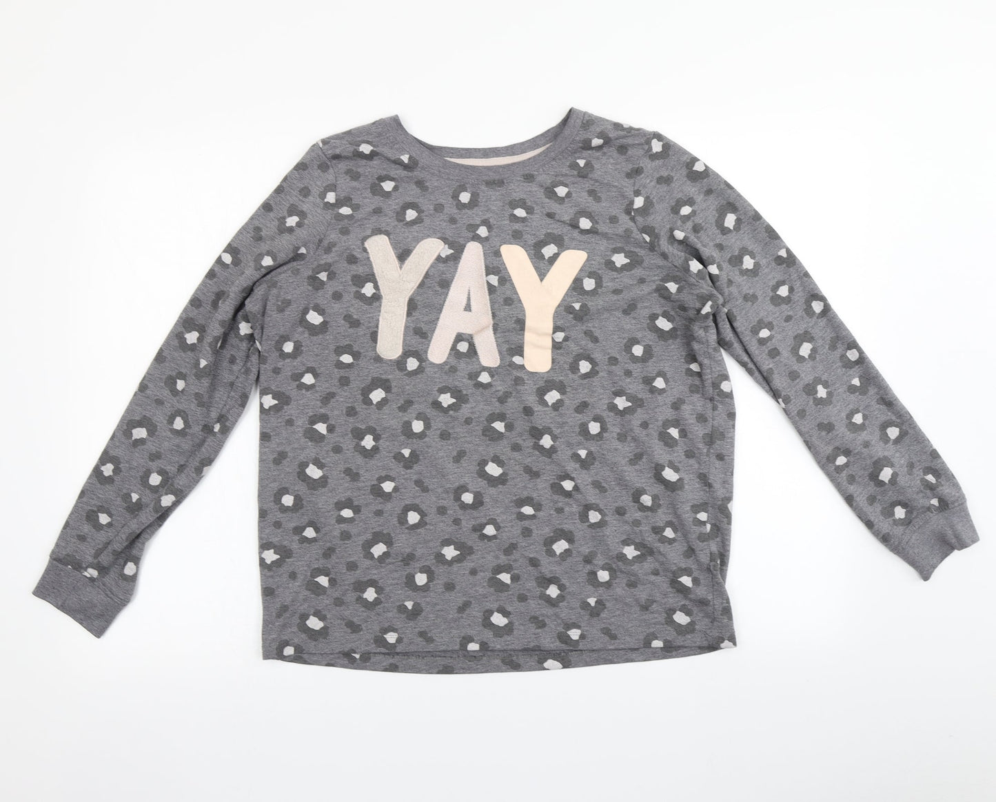 George Womens Grey Animal Print  Basic T-Shirt Size 12