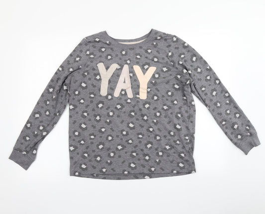 George Womens Grey Animal Print  Basic T-Shirt Size 12