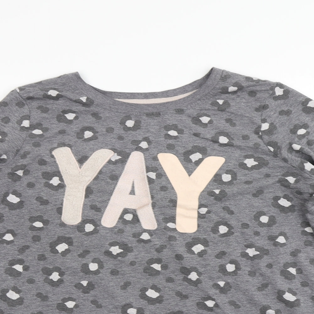 George Womens Grey Animal Print  Basic T-Shirt Size 12