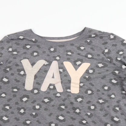 George Womens Grey Animal Print  Basic T-Shirt Size 12