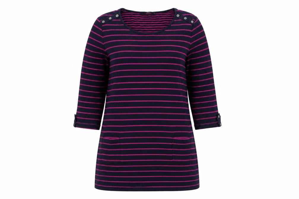 Bonmarché Womens Purple Striped Pullover Jumper Size M