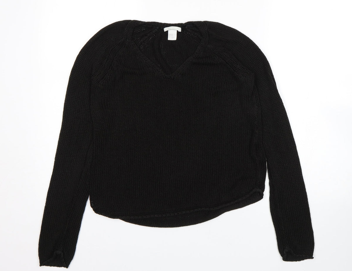 Womens UK Size XS H&M Black Pullover Jumper