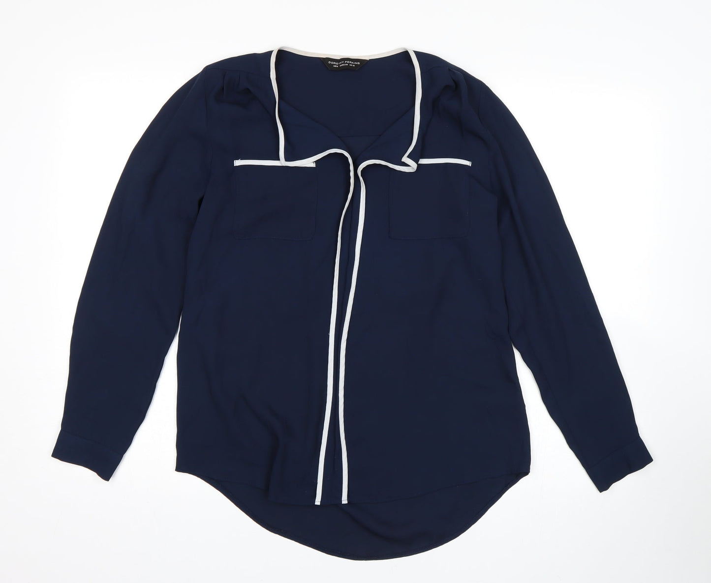 Womens UK Size 10 Dorothy Perkins Blue Basic Blouse