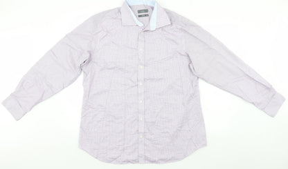 Mens UK Size L John Lewis Blue  Button-Up Long Sleeve Casual Shirt