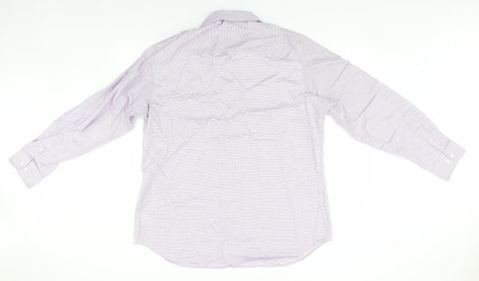 Mens UK Size L John Lewis Blue  Button-Up Long Sleeve Casual Shirt