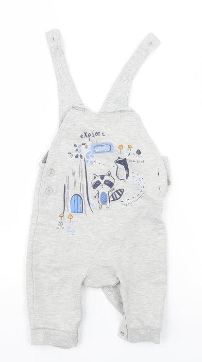 George Baby Grey   Babygrow One-Piece Size 3-6 Months  - Explore the Woods