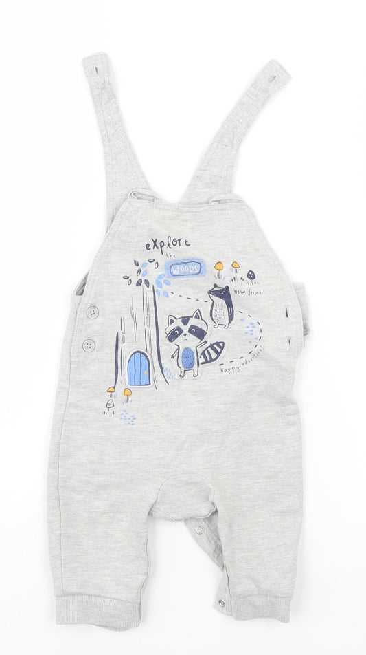 George Baby Grey   Babygrow One-Piece Size 3-6 Months  - Explore the Woods