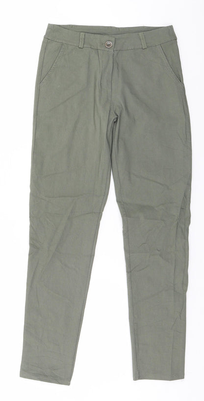 Womens UK Size S Preworn Regular Fit  Beige Trousers