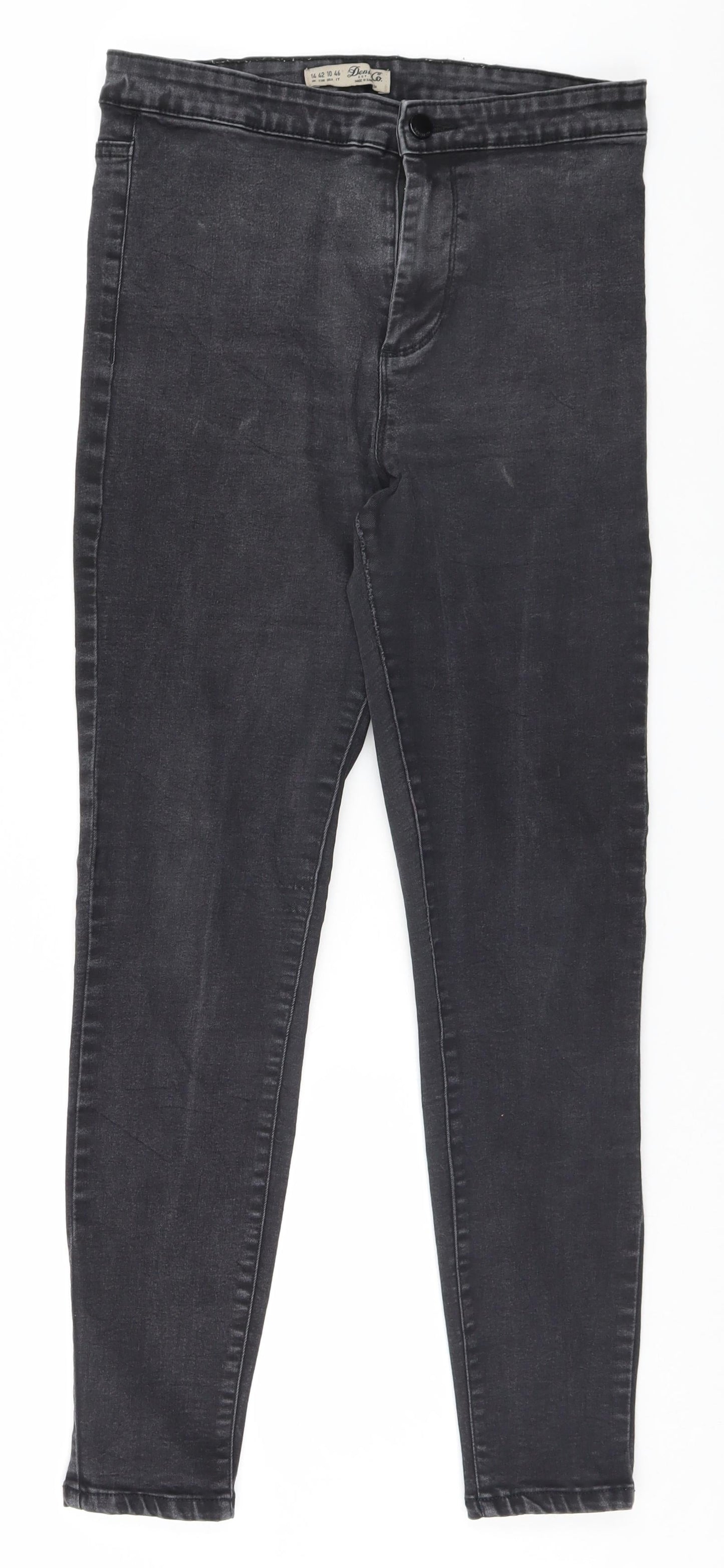 Denim & Co. Womens Grey   Straight Jeans Size 14 L26 in