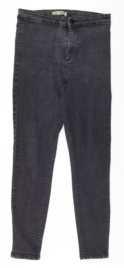 Denim & Co. Womens Grey   Straight Jeans Size 14 L26 in