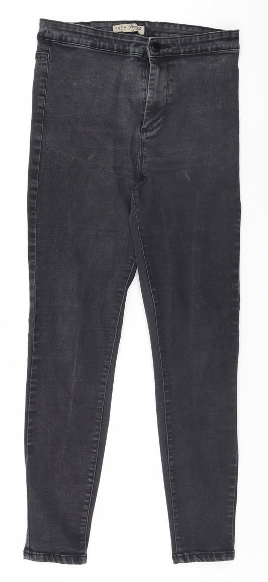 Denim & Co. Womens Grey   Straight Jeans Size 14 L26 in