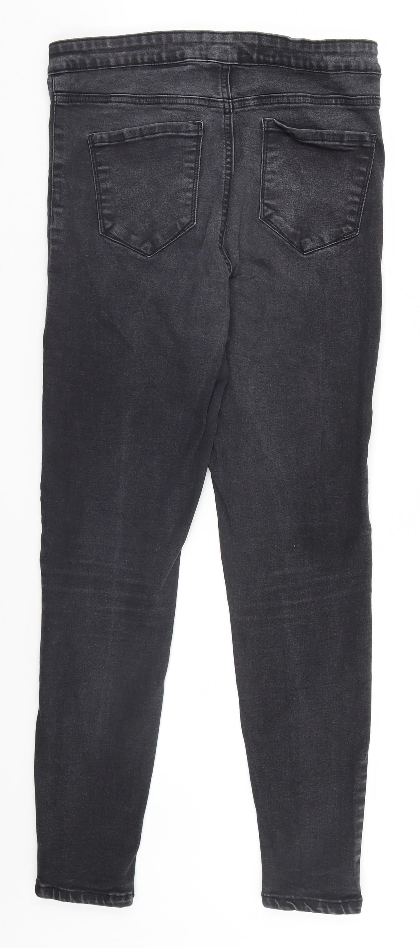 Denim & Co. Womens Grey   Straight Jeans Size 14 L26 in