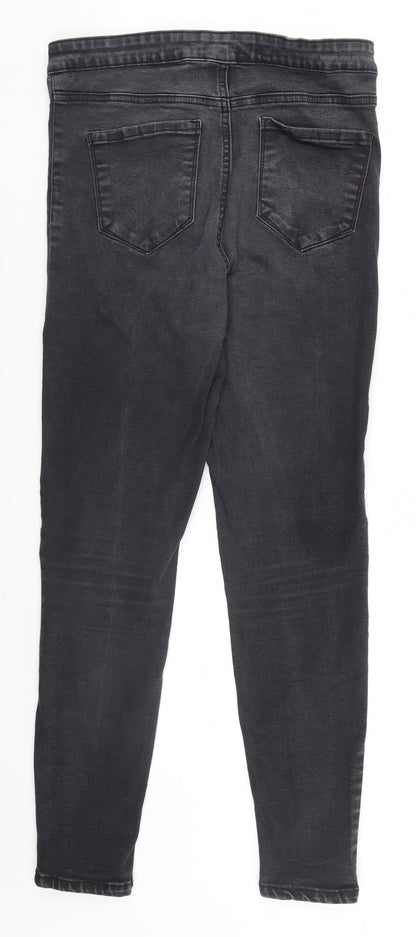 Denim & Co. Womens Grey   Straight Jeans Size 14 L26 in