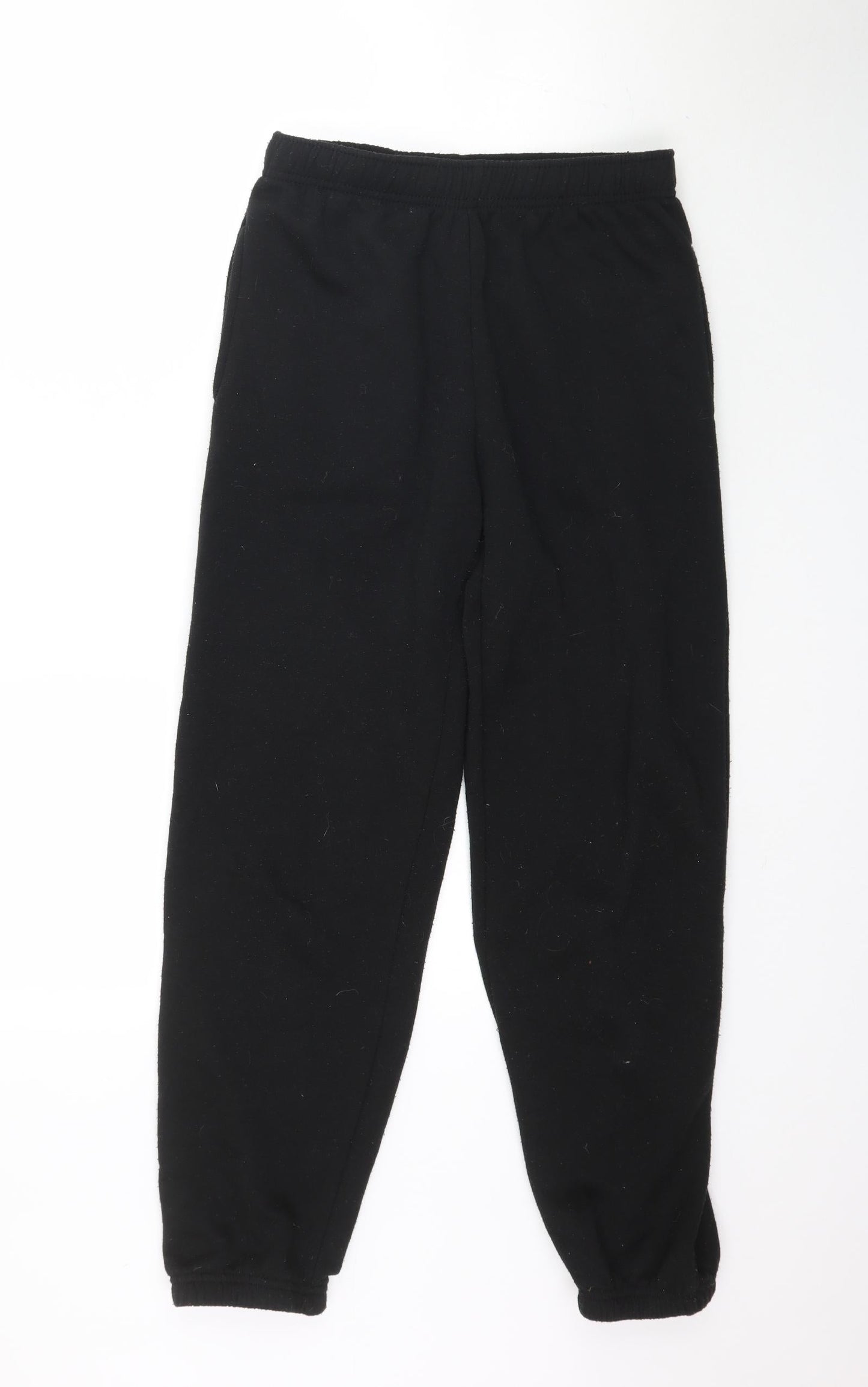 Womens UK Size S Preworn Regular Fit Jogger Black Trousers