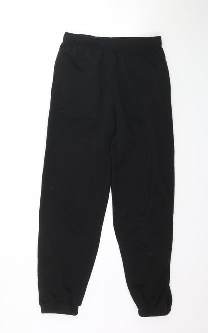 Womens UK Size S Preworn Regular Fit Jogger Black Trousers