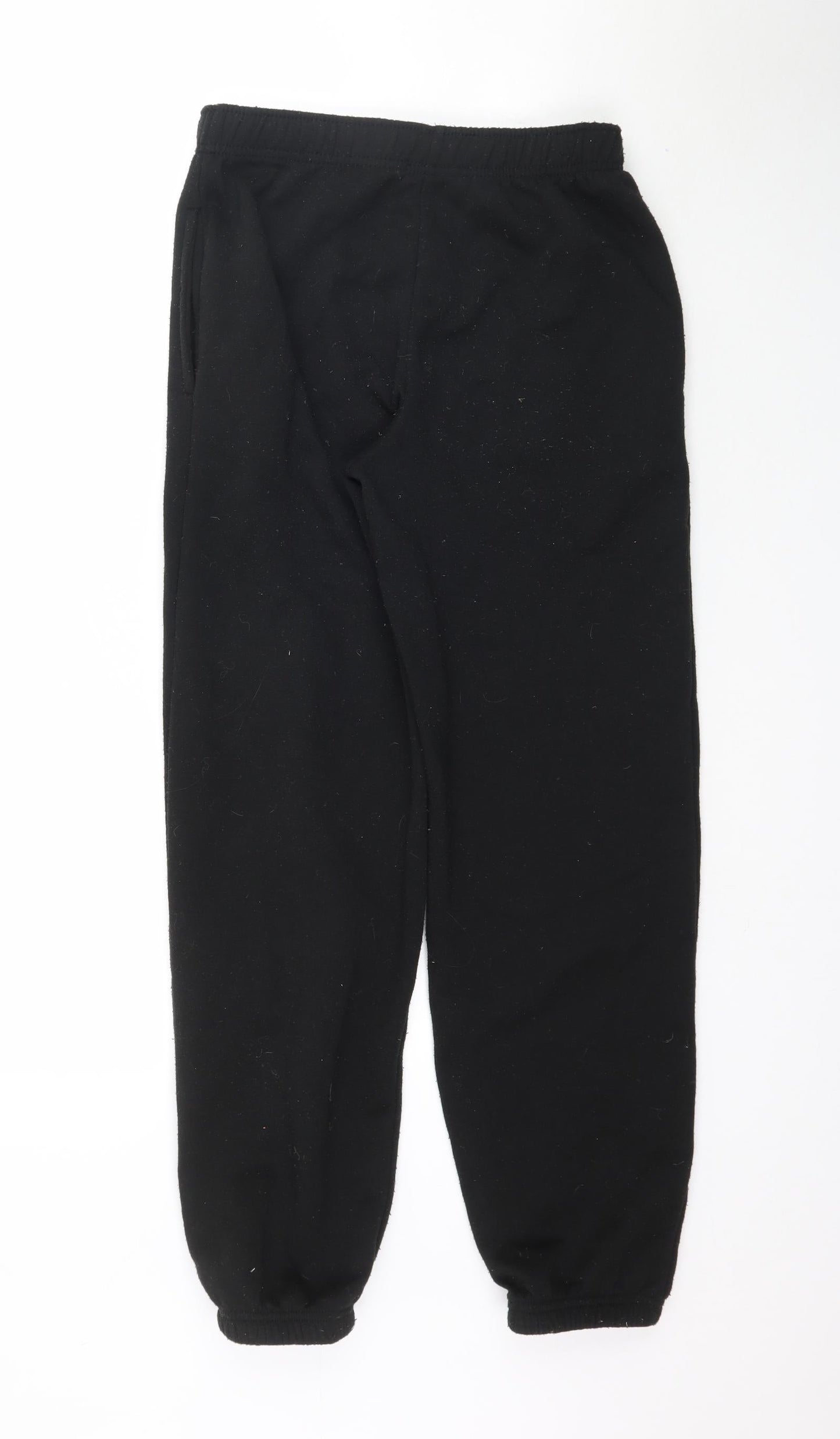 Womens UK Size S Preworn Regular Fit Jogger Black Trousers
