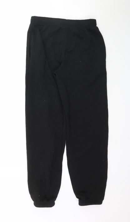 Womens UK Size S Preworn Regular Fit Jogger Black Trousers