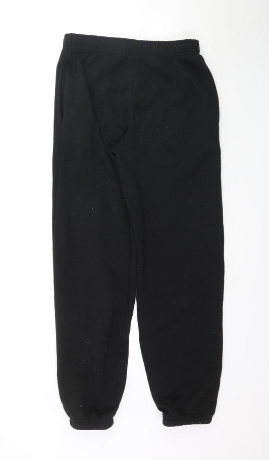 Womens UK Size S Preworn Regular Fit Jogger Black Trousers
