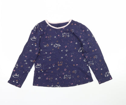 George Girls Blue Solid  Top Pyjama Top Size 8-9 Years  - Stars Star