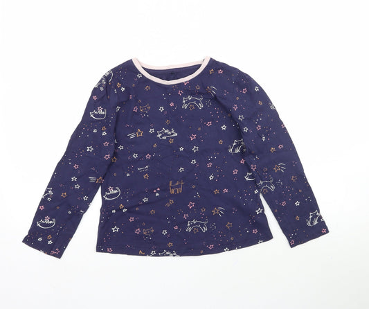 George Girls Blue Solid  Top Pyjama Top Size 8-9 Years  - Stars Star