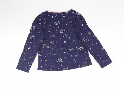 George Girls Blue Solid  Top Pyjama Top Size 8-9 Years  - Stars Star