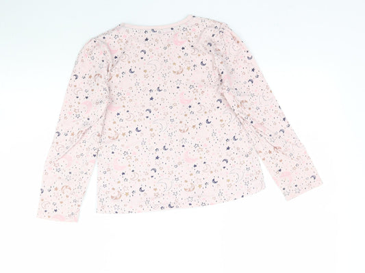 George Girls Pink   Basic T-Shirt Size 8-9 Years  - Star Stars moon
